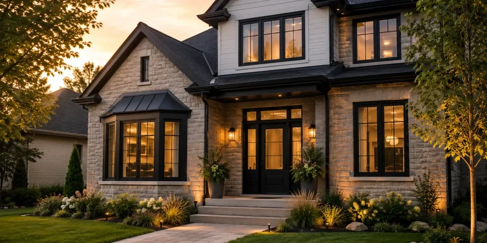 Modern home with new windows and doors installed