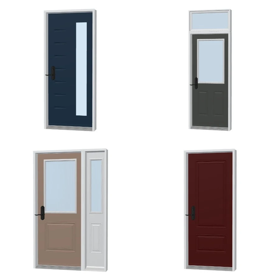 Four more front door styles in different colours