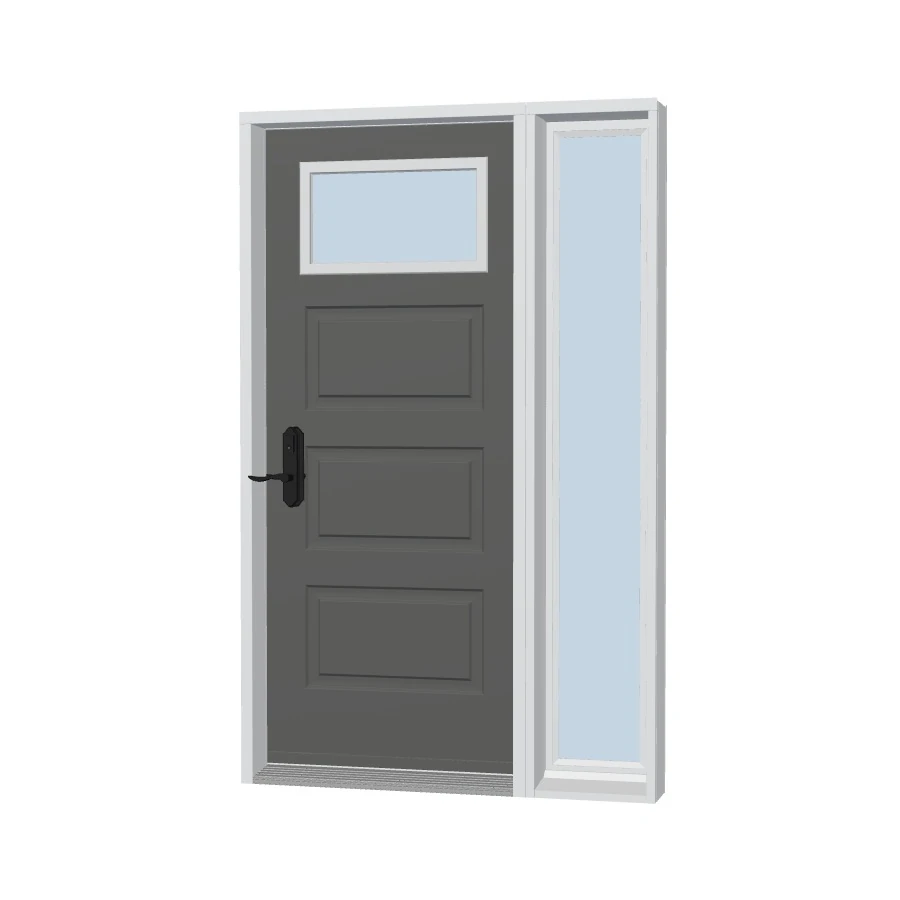 Soho front door with a quarter lite and a right sidelite