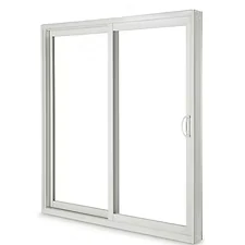 White vinyl sliding patio door render