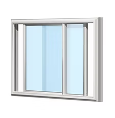 Double slider vinyl window render